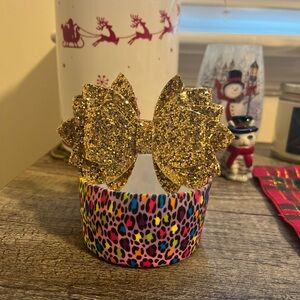 Golden Bow Stanley Accessory & Colorful Leopard Boot Bundle